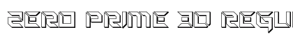 Zero Prime 3D Regular Font Preview