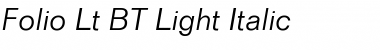 Folio Lt BT Light Italic