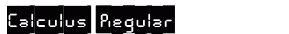 Calculus Regular Font Preview