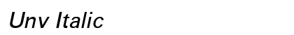 Unv Italic Font Preview