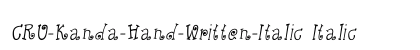 CRU-Kanda-Hand-Written-Italic Italic Font Preview