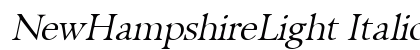 NewHampshireLight Italic Font NewHampshireLight Italic Font Preview