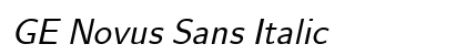 GE Novus Sans Italic Font Preview