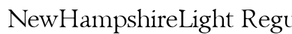 NewHampshireLight Regular Font NewHampshireLight Regular Font Preview