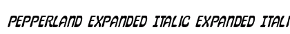 Pepperland Expanded Italic Expanded Italic Font Preview