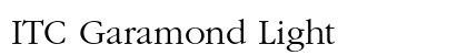 ITC Garamond Light Preview