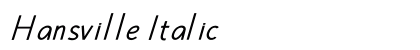 Hansville Italic Font Preview