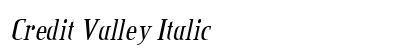 Credit Valley Italic Font Credit Valley Italic Font Preview