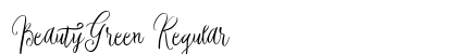 BeautyGreen Regular Font Preview