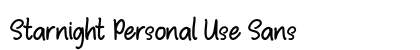 Starnight Personal Use Sans preview