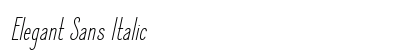 Elegant Sans Italic Font Preview