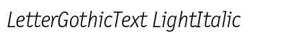 LetterGothicText LightItalic preview