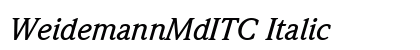 WeidemannMdITC Italic Font Preview