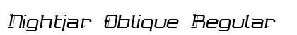 Nightjar Oblique Regular Font Preview