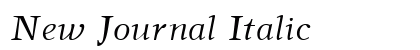 New Journal Italic Font Preview