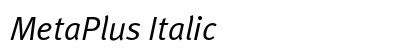MetaPlus Italic Font Preview