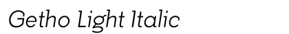 Getho Light Italic Font Preview
