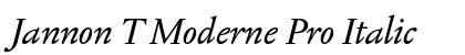 Jannon T Moderne Pro Italic Font Preview