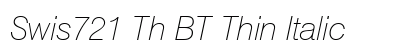Swis721 Th BT Thin Italic font free download