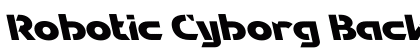 Robotic Cyborg Back Italic Regular Font Preview