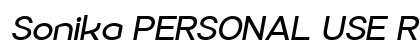 Sonika PERSONAL USE Regular Italic preview