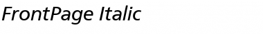 FrontPage Italic