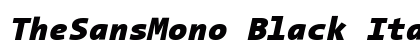 TheSansMono Black Italic preview TheSansMono Black Italic preview