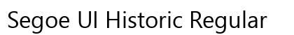 Segoe UI Historic Regular Font Preview