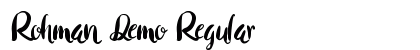 Rohman Demo Regular Font Preview