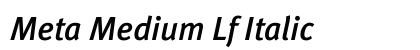 Meta Medium Lf Italic Preview