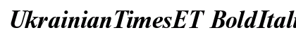 UkrainianTimesET BoldItalic Font Preview