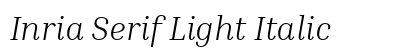 Inria Serif Light Italic preview
