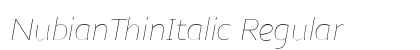 NubianThinItalic Regular Font Preview