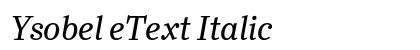 Ysobel eText Italic preview