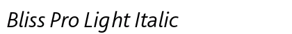 Bliss Pro Light Italic font free download