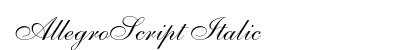 AllegroScript Italic preview