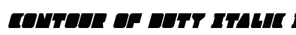Contour of Duty Italic Italic Font Preview