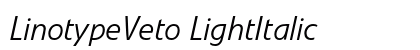 LinotypeVeto LightItalic preview