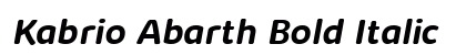 Kabrio Abarth Bold Italic Font Kabrio Abarth Bold Italic Font Preview