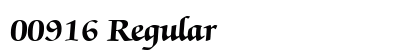 00916 Regular Font 00916 Regular Font Preview