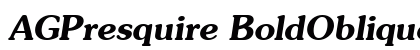 AGPresquire BoldOblique Font Preview
