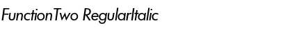 FunctionTwo RegularItalic Font