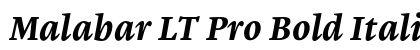 Malabar LT Pro Bold Italic font free download