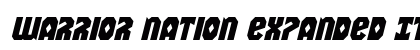 Warrior Nation Expanded Italic Expanded Italic Font Preview