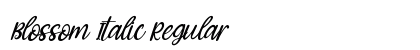 Blossom Italic Regular Font Preview