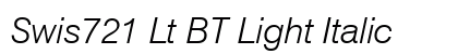 Swis721 Lt BT Light Italic font free download