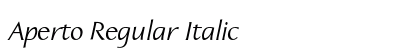 Aperto Regular Italic Font Preview