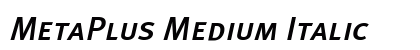 MetaPlus Medium Italic Font Preview