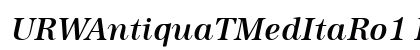 URWAntiquaTMedItaRo1 Regular Font Preview