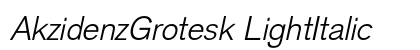 AkzidenzGrotesk LightItalic preview